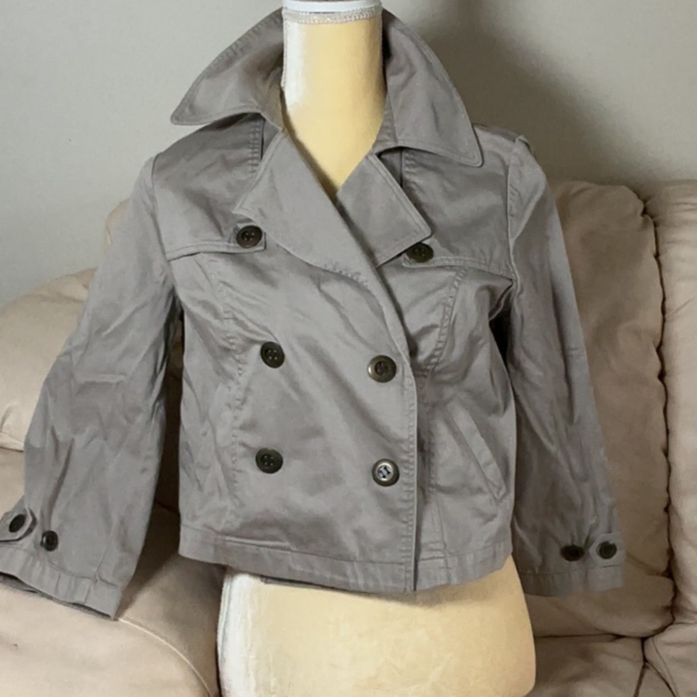 Elegant khaki Double-Breasted Pea jacket for Women